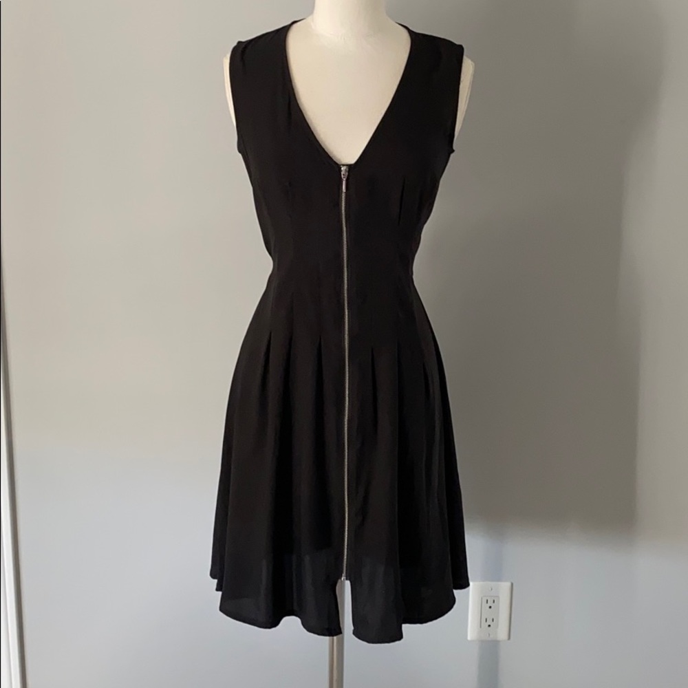 V-neck little black dress